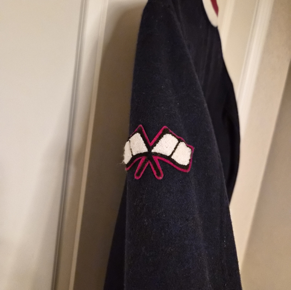 ​Zara Basic Navy Varsity Letterman Jacket - Medium - image 4